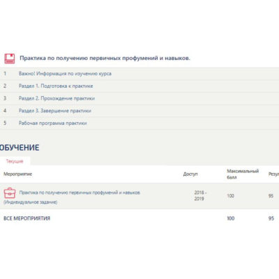 Практика по получению первичных умений.Отчет Синергия