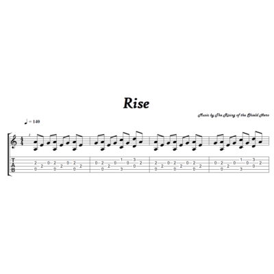 Rise (The Rising of the Shield Hero) - гитара ноты+табы