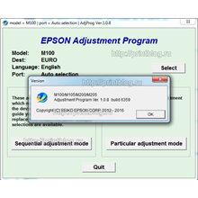 Adjustment program Epson M100, M105, M200, M205 (Reset)