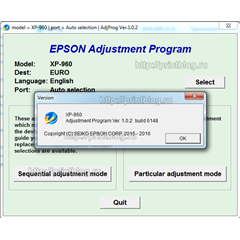 Adjustment program для Epson XP-960 (Сброс памперса)