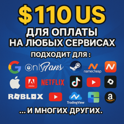 🌎US КАРТА 110$ для Google/Apple/PayPal и др💵 USD