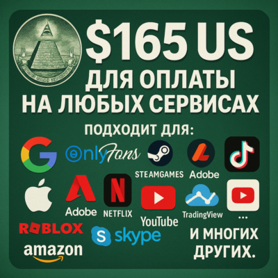 🌎US КАРТА 165$ для Google/Apple/PayPal и др💵 USD
