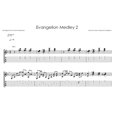 Evangelion Medley 2 - Fingerstyle ноты+табы