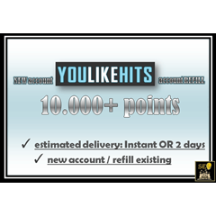 Youlikehits Aккаунт: 10,000 Поинтов (Новый/Пополнение)