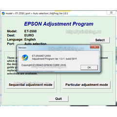 Adjustment program Epson ET-2500, ET-2550 Сброс памперc