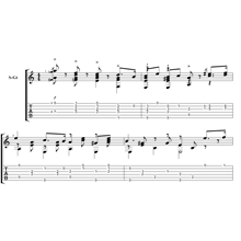 Sheet music for guitar: the March 