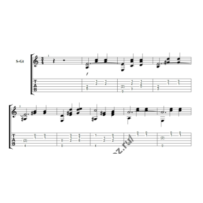 На сопках Манчжурии. Вальс. Ноты для гитары.