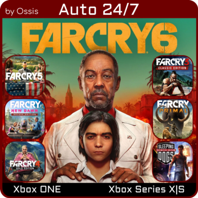 24/7 XBOX Far Cry 6 Gold, 5, 4 GOLD, 3 Classic, PRIMAL, Sleeping Dogs Definitive