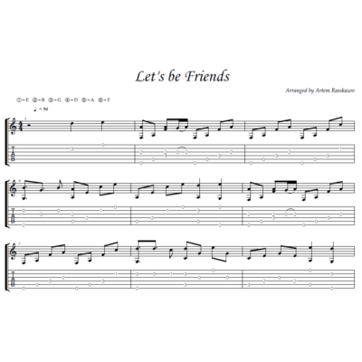 Let´s be Friends - фингерстайл гитара + табы