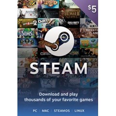 STEAM WALLET GIFT CARD 5$ USD + ТУРЦИЯ / АРГЕНТИНА 🎁