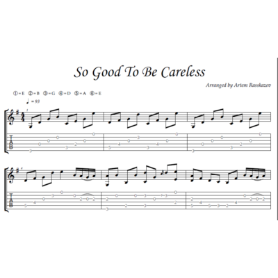 So Good to be Careless - фингерстайл гитара + табы