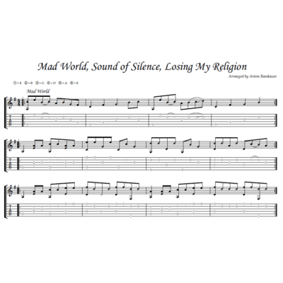 Mad World Sound of Silence Losing My Religion - табы