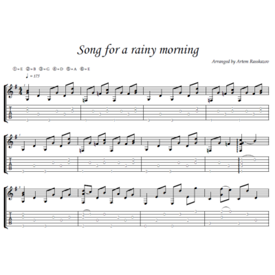 Song for a Rainy Morning - фингерстайл гитара + табы