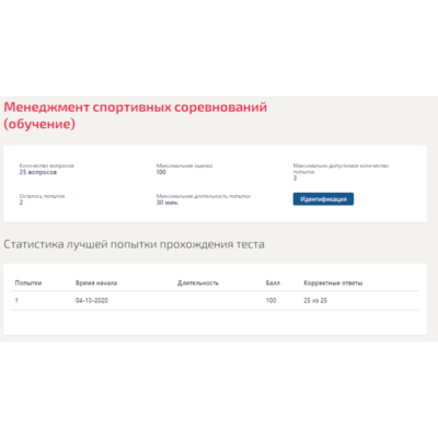 Менеджмент спортивных соревнований.Тест Синергия 2020