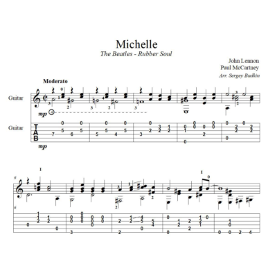 Мишель (The Beatles) - для гитары