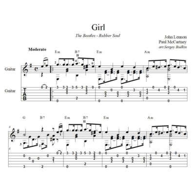 Girl (The Beatles) - для гитары