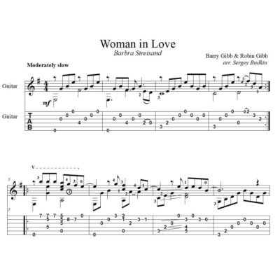 Woman in Love (Барбра Стрейзанд) - для гитары
