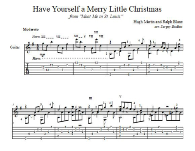 Have Yourself a Merry Little Christmas для гитары