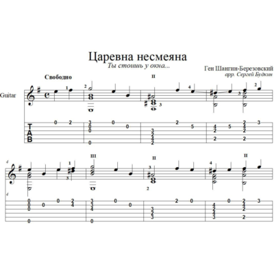 Царевна несмеяна для гитары