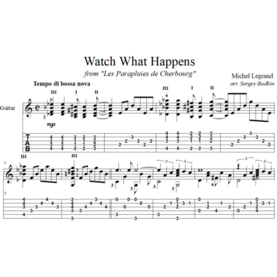 Watch What Happens (Мишель Легран) для гитары