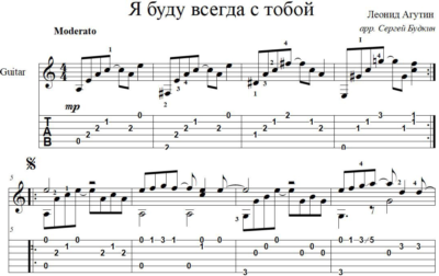 Я буду всегда с тобой (Леонид Агутин) для гитары