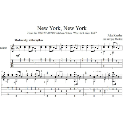 New York, New York_для гитары