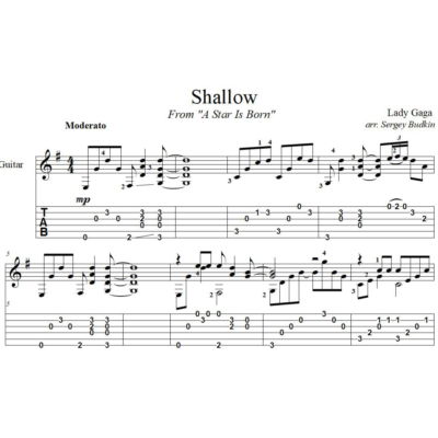 Shallow (Леди Гага) для гитары