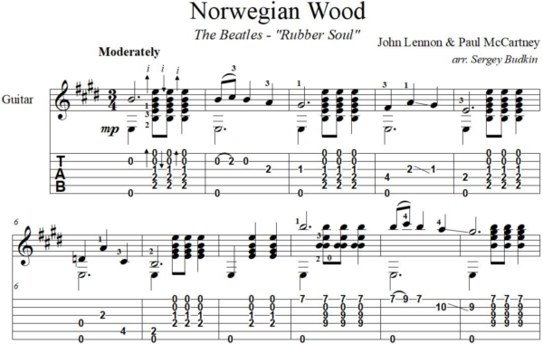 Norwegian Wood (The Beatles) для гитары