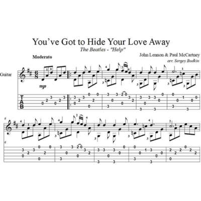 You´ve Got To Hide Your Love Away (The Beatles) гитара