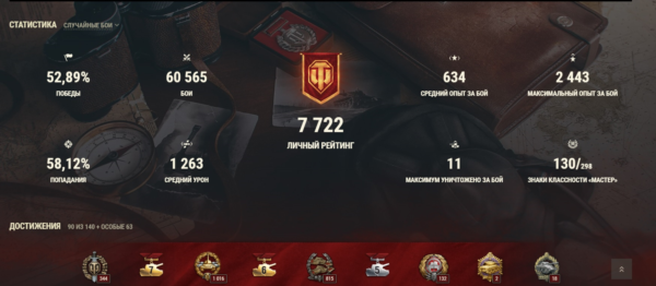 WoT World of Tanks аккаунт (личный ) с "907,260" 60к