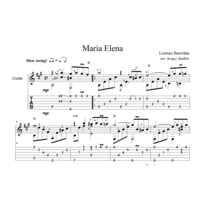 Maria Elena (Л. Барселата) для гитары