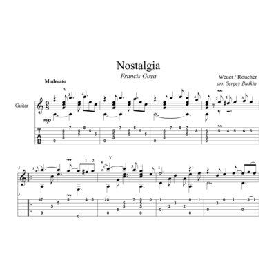 Ностальгия - Фрэнсис Гойя - для гитары