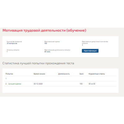 Мотивация трудовой деятельности.Тест Синергия 2020