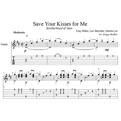 Save Your Kisses for Me (Brotherhood of Man)-для гитары