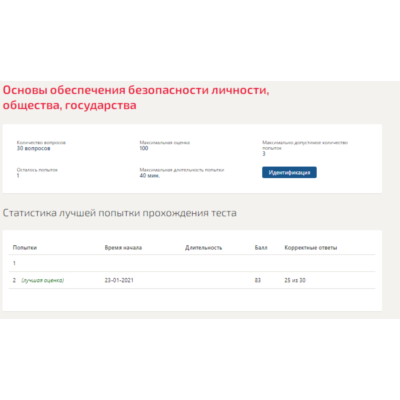 Основы обеспечения безопасности личности, общества.Тест