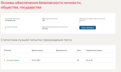 Основы обеспечения безопасности личности, общества.Тест