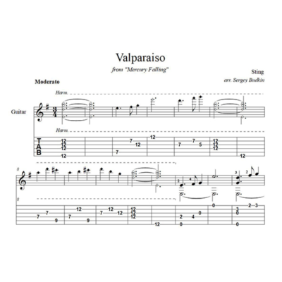 Valparaiso (Sting) - для гитары