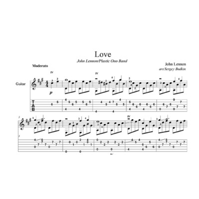 Love (Джон Леннон) - для гитары