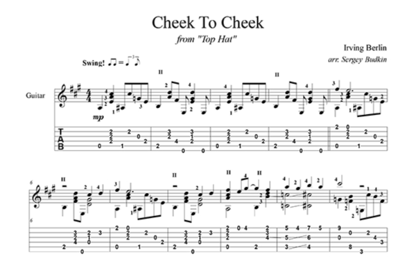 Cheek to cheek (Фред Астер) для гитары