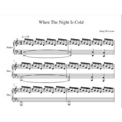 Army Of Lovers - When The Night Is Cold (ноты ф-но)