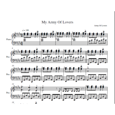 Army Of Lovers - My Army Of Lovers (ноты фортепиано)