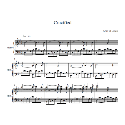 Army Of Lovers - Crucified (ноты для фортепиано)