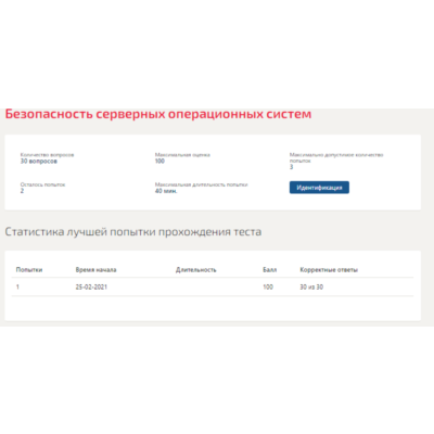 Безопасность серверных операционных систем.Тест Синерги