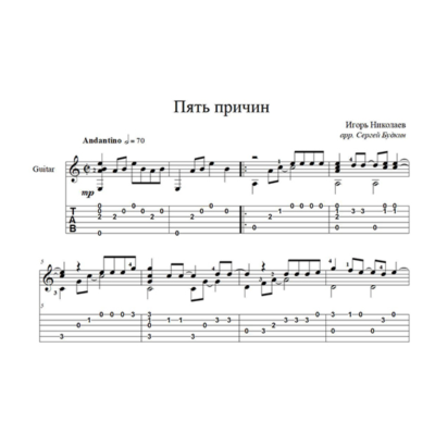 Пять причин (Игорь Николаев) для гитары
