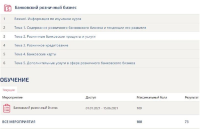 Банковский розничный бизнес ответы Синергия (73/100)