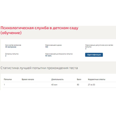 Психологическая служба в детском саду тест Синергия
