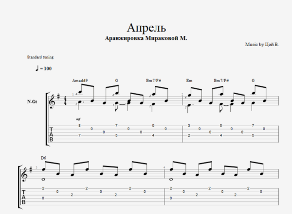 В. Цой - Апрель