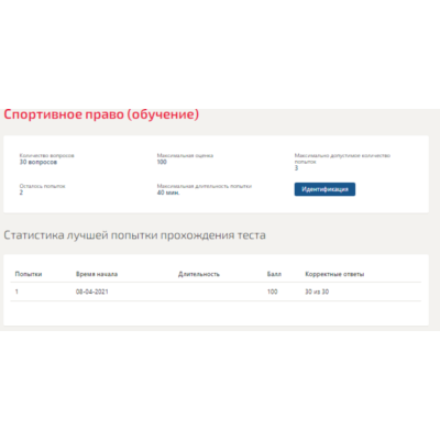 Спортивное право.Тест Синергия 2021г