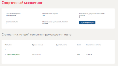 Спортивный маркетинг.Тест Синергия 2021г на 100 баллов