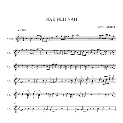 Nah Neh Nah-David Garrett (ноты для скрипки)